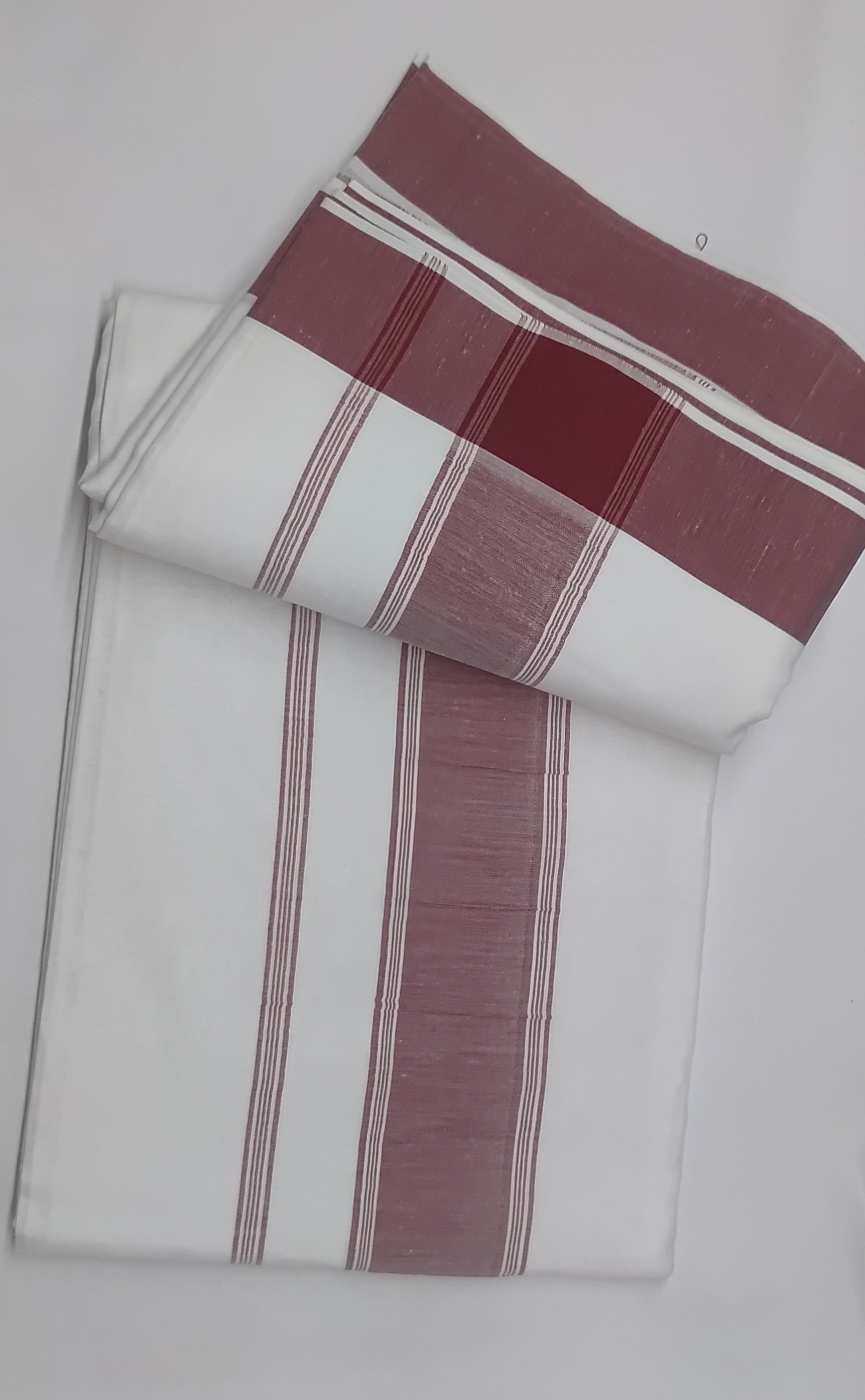 White Woven Border Cotton Wedding Dhoti