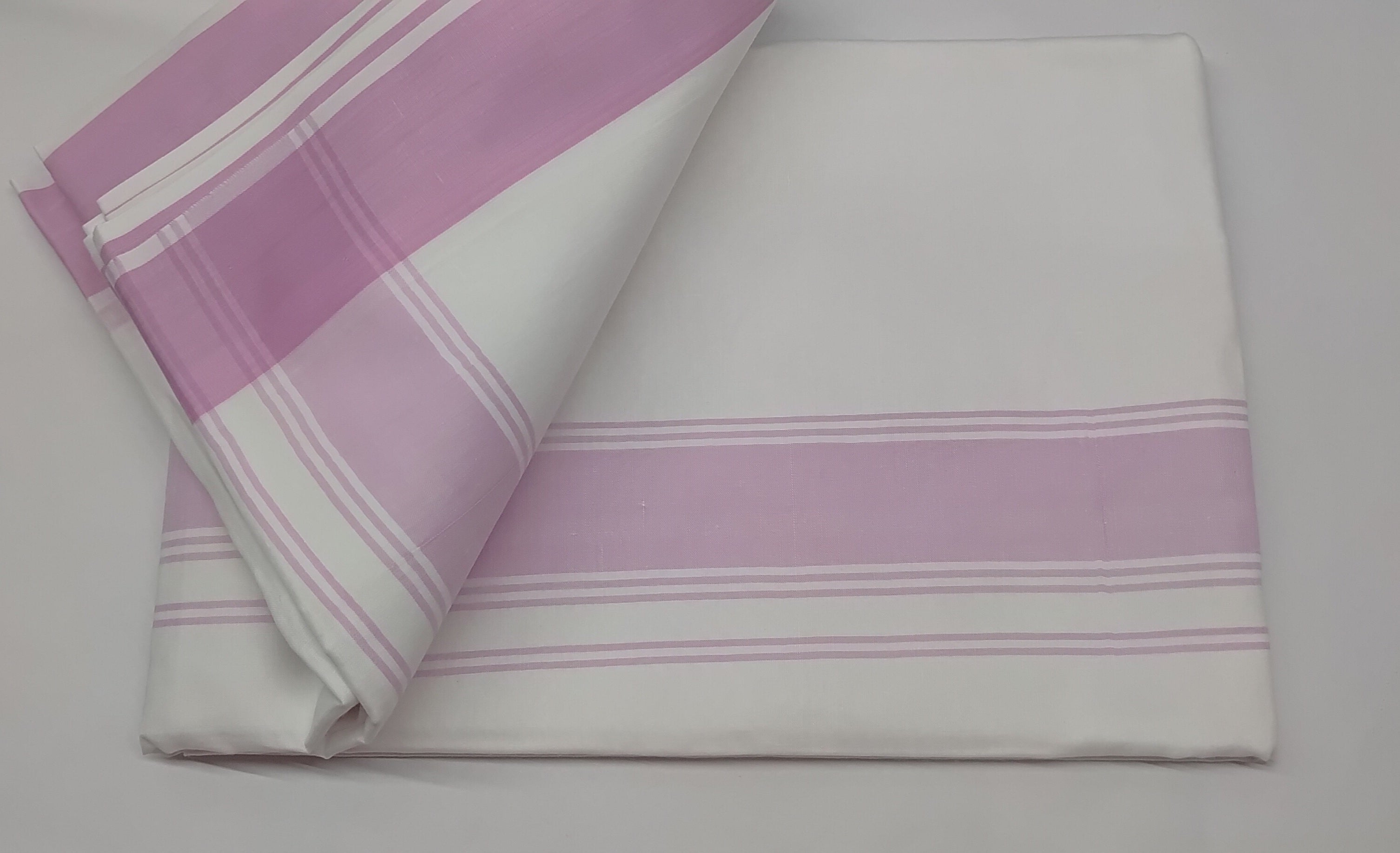 White Woven Border Cotton Religious Dhoti