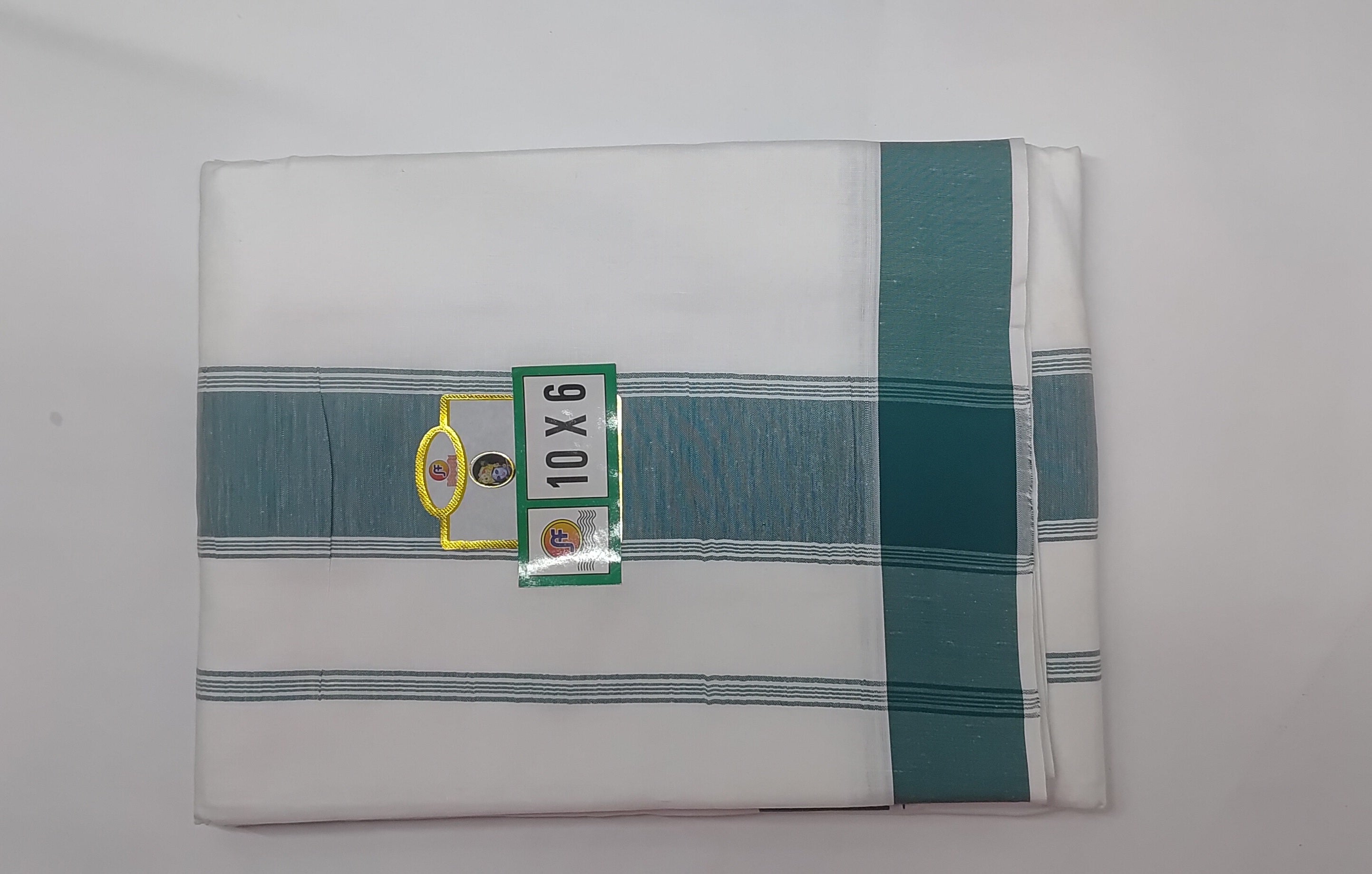 White Dual Woven Border Cotton Cultural Dhoti