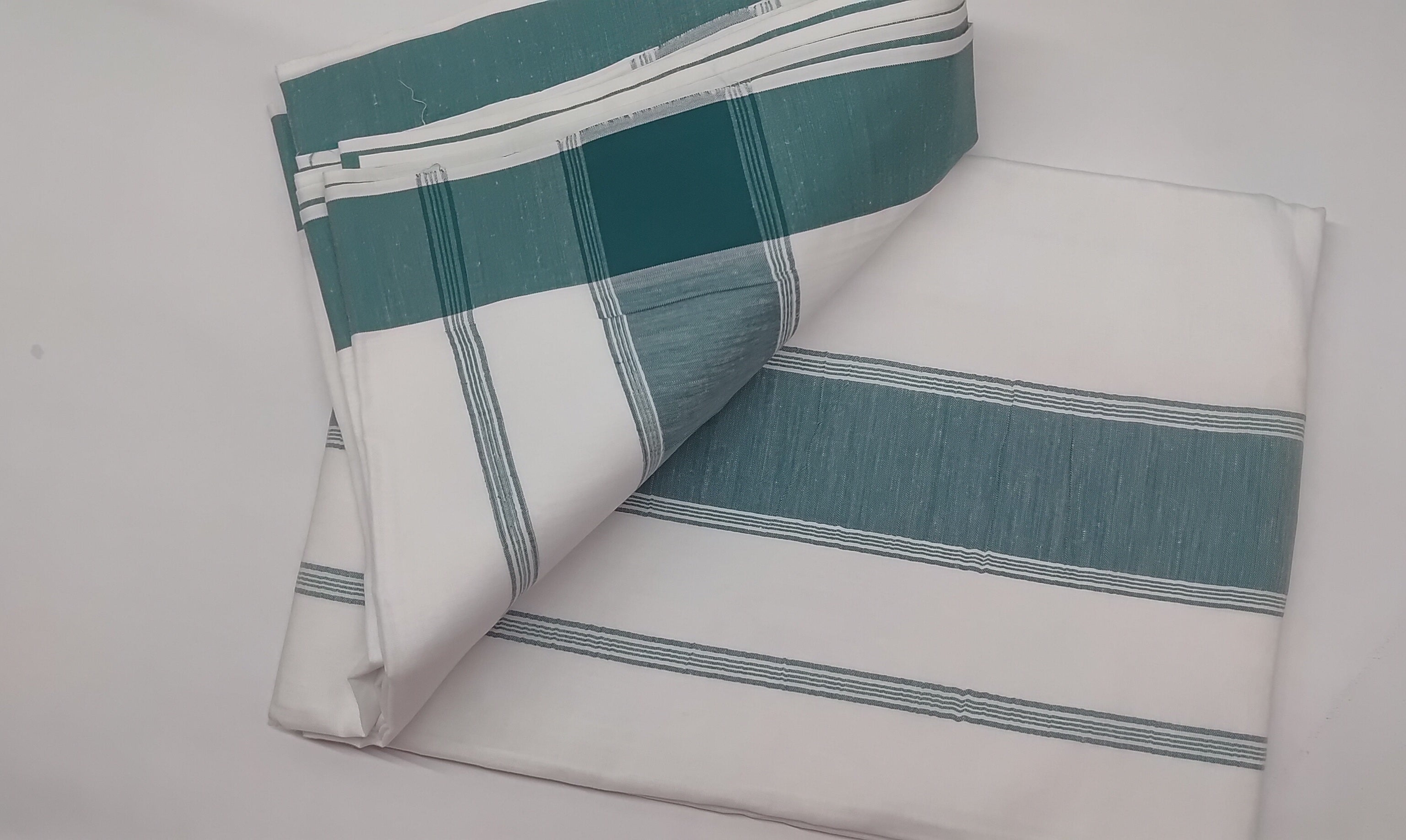 White Dual Woven Border Cotton Cultural Dhoti