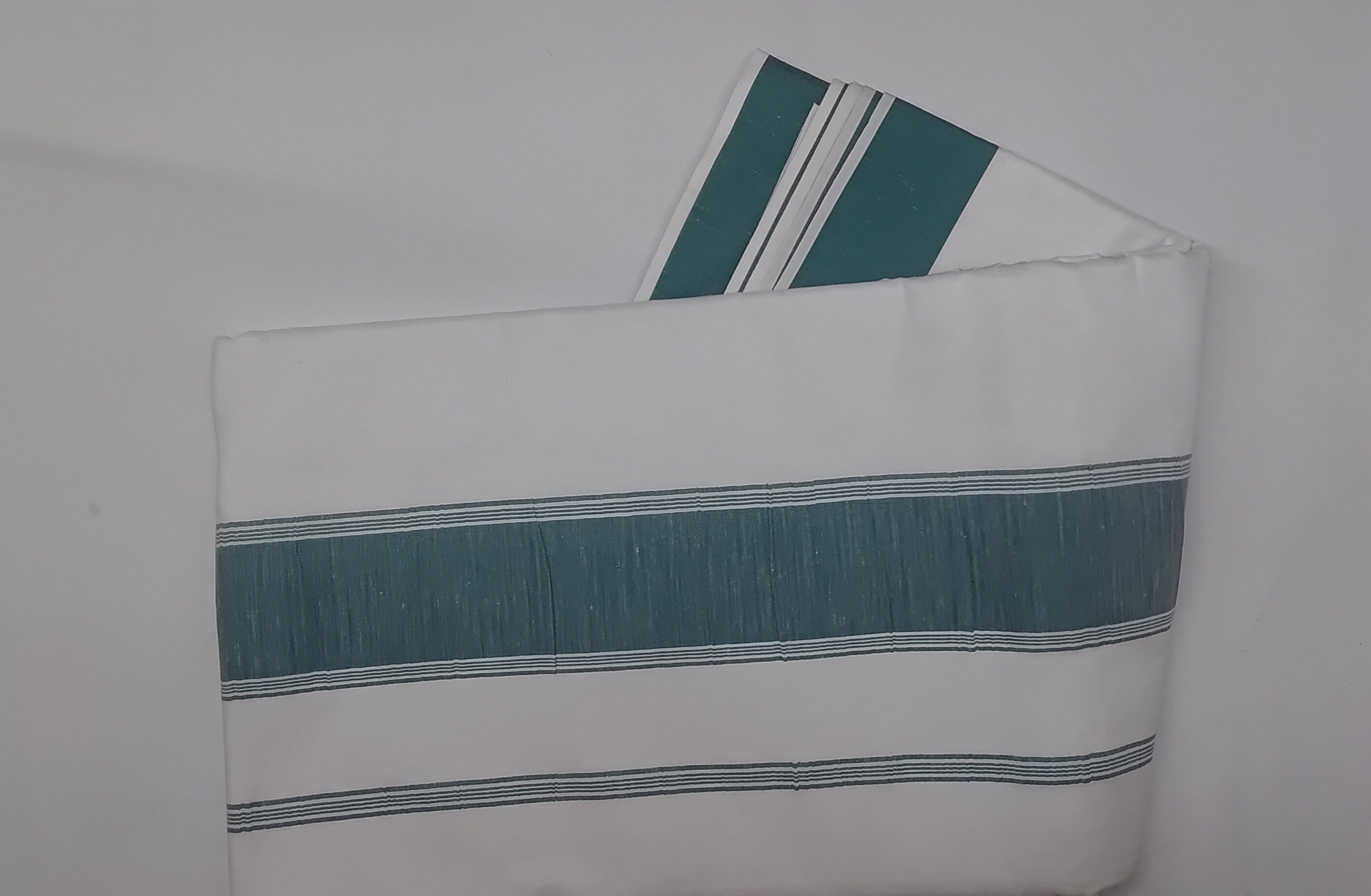 White Dual Woven Border Cotton Cultural Dhoti