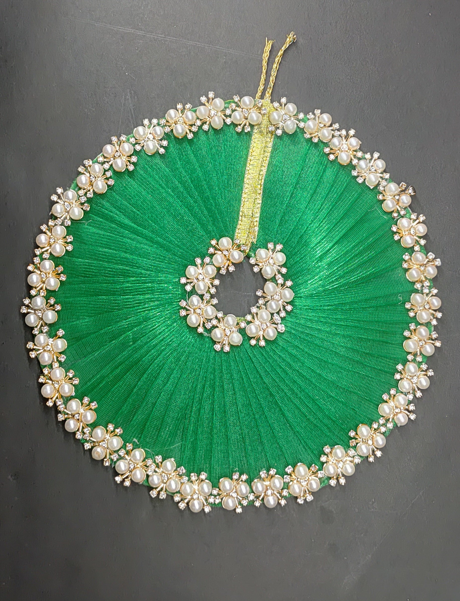Green Laddu Gopal Net Poshak Set
