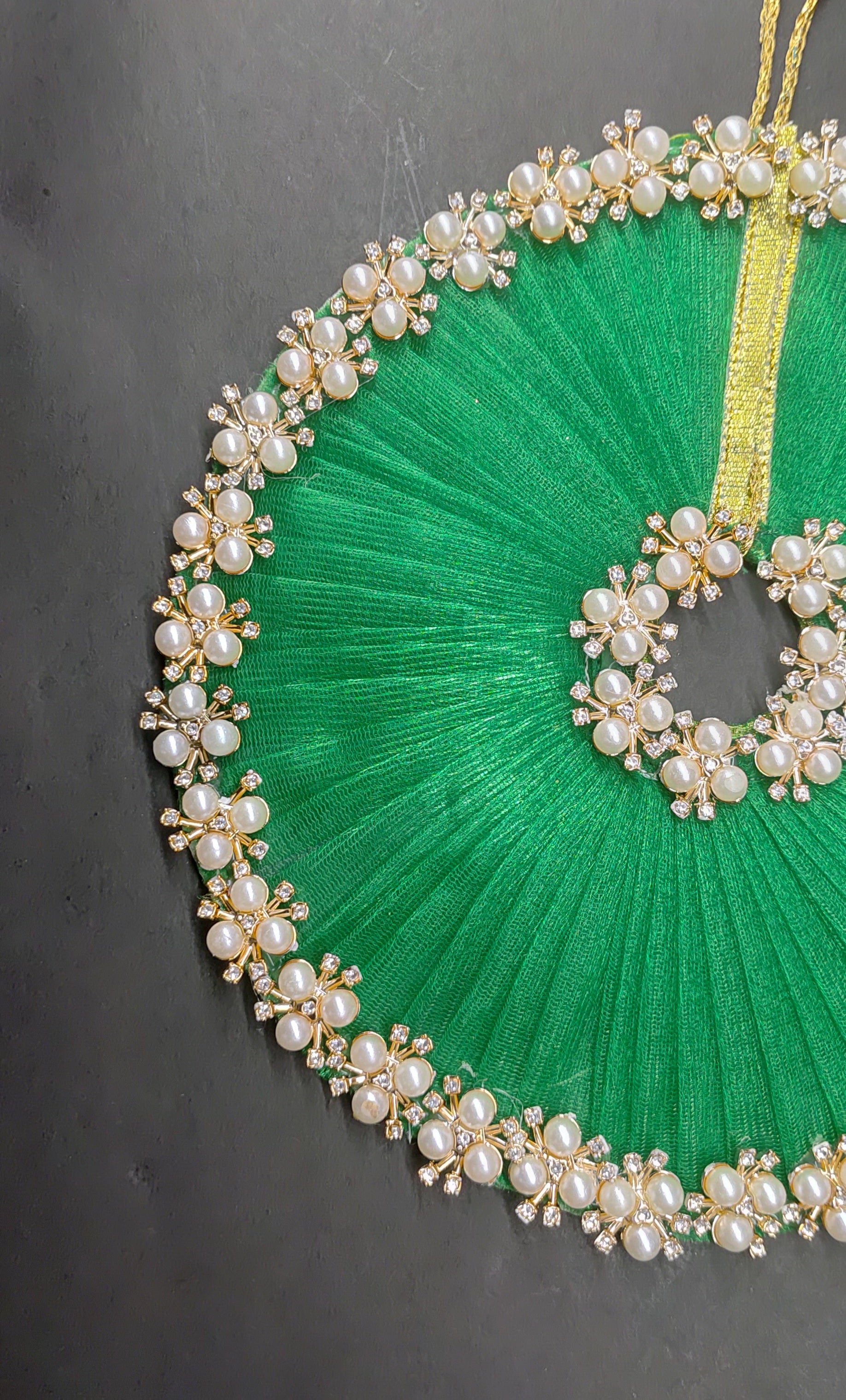 Green Laddu Gopal Net Poshak Set