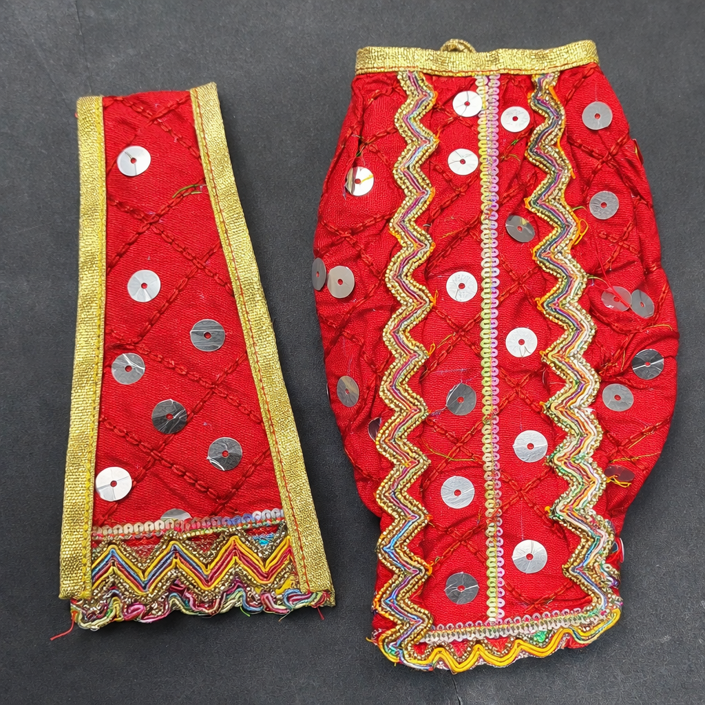 Handcrafted Designer Radha Krishna Dress Set with Traditional Embroidery