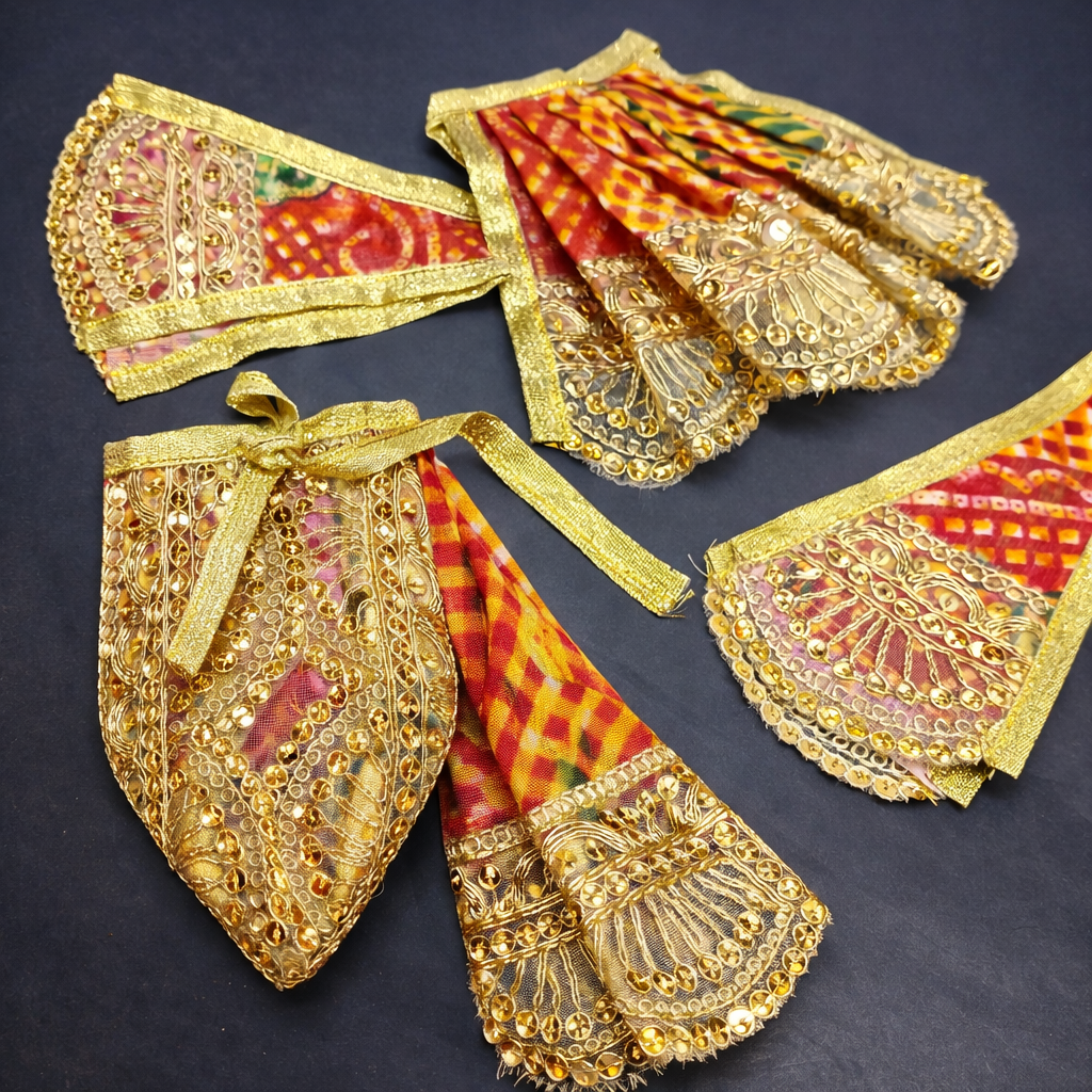 Premium Radha Krishna Designer Dress Set with Handcrafted Traditional Embellishments