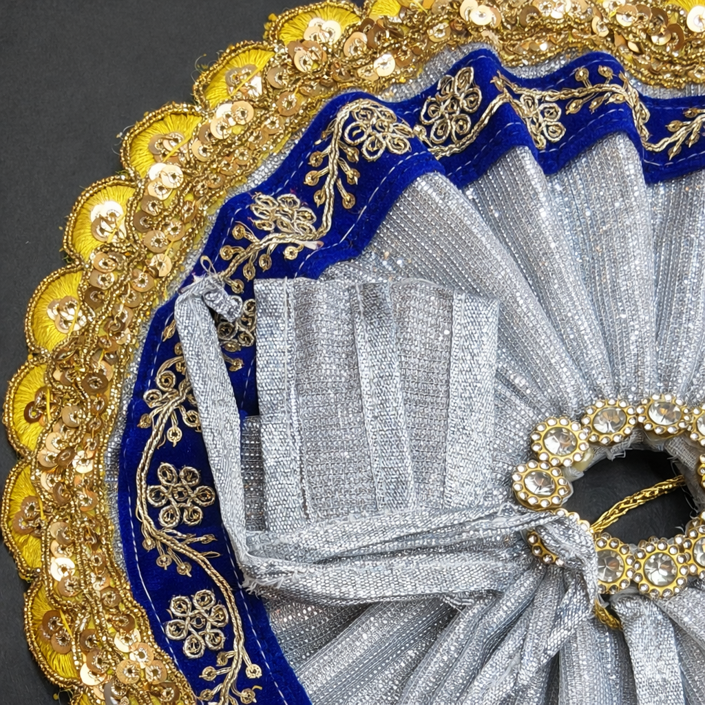 Handcrafted Silver Blue Laddu Gopal Poshak With Rich Embroidery Work