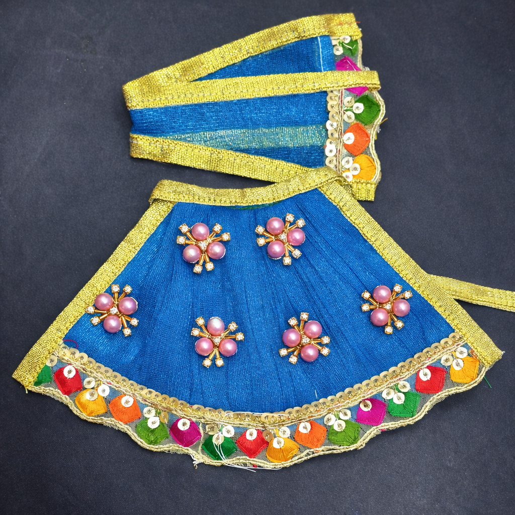 Elegant Handmade Mata Rani Poshak With Pearl Stone Embellishments Design