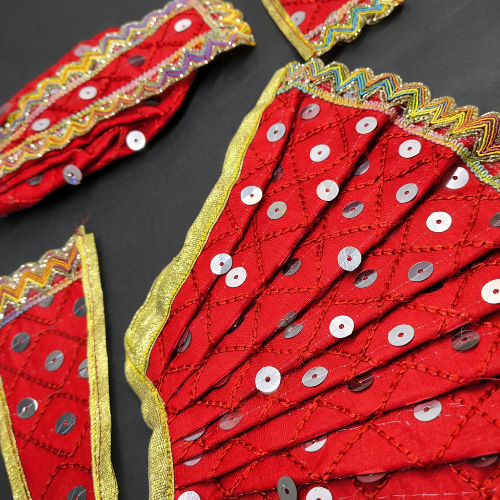 Handcrafted Designer Radha Krishna Dress Set with Traditional Embroidery