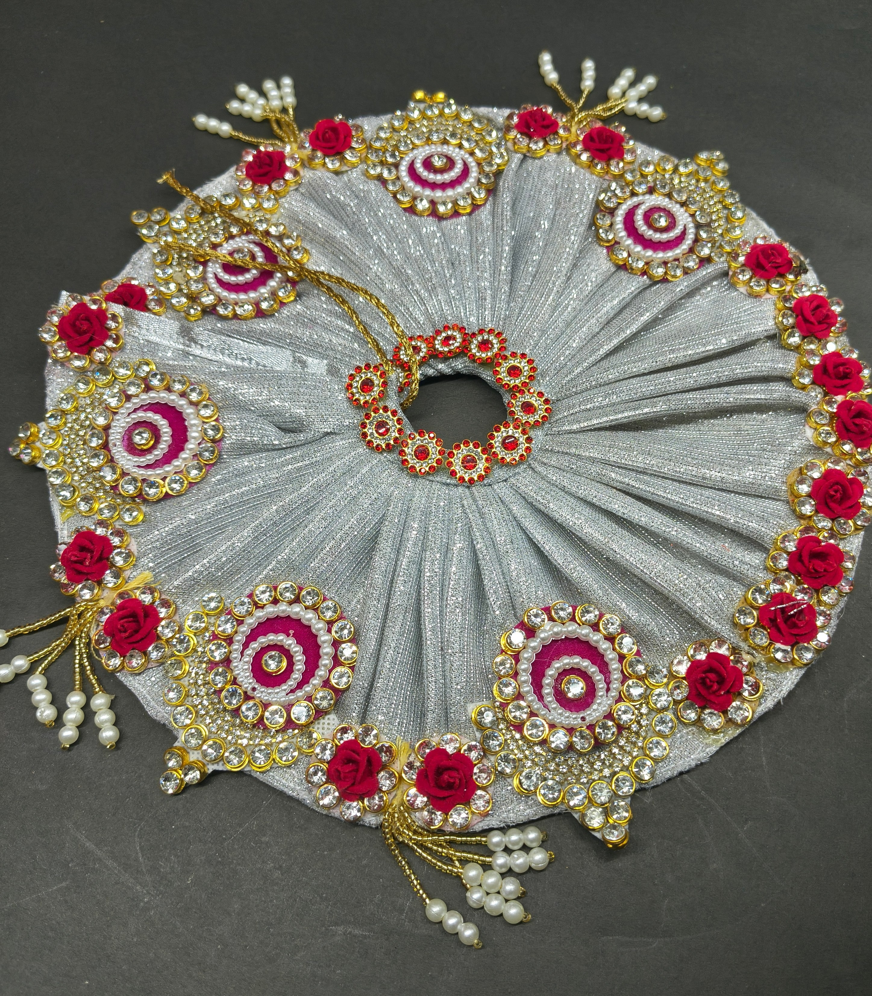 Silver Laddu Gopal Net Poshak Set