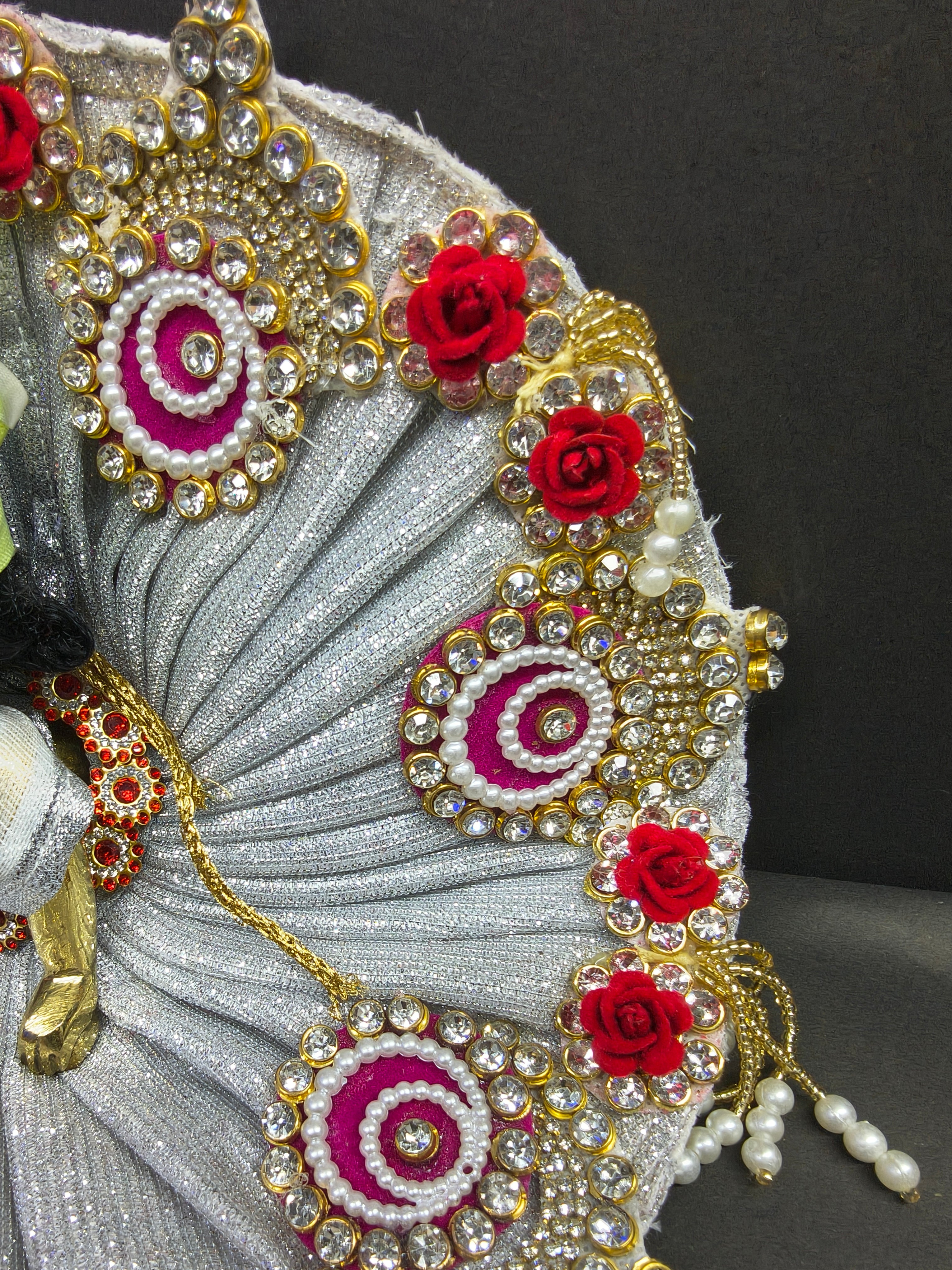 Silver Laddu Gopal Net Poshak Set