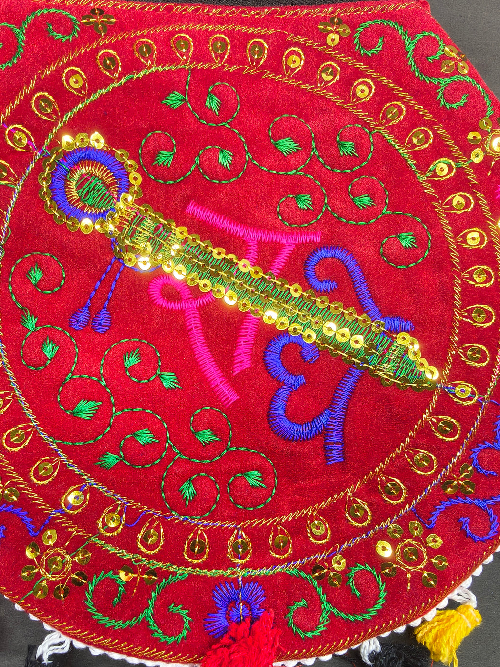 Radhe Embroidered Red Bag