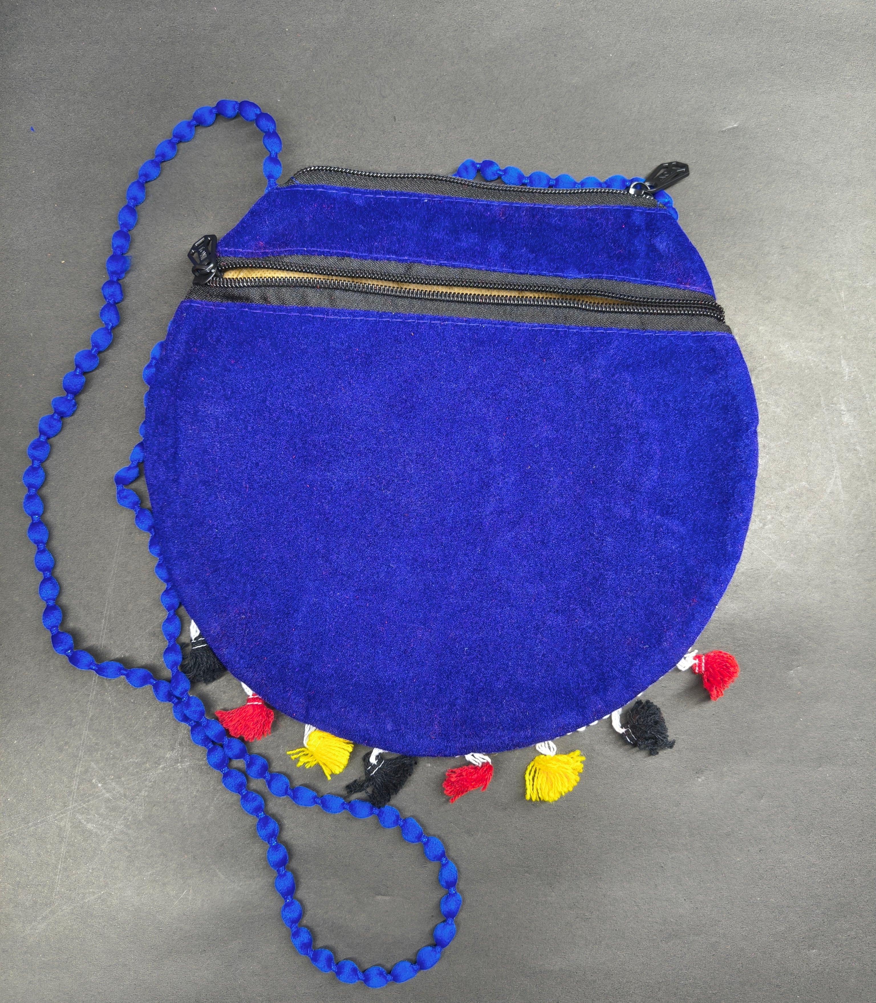 Radhe Krishna Embroidered Purple Bag