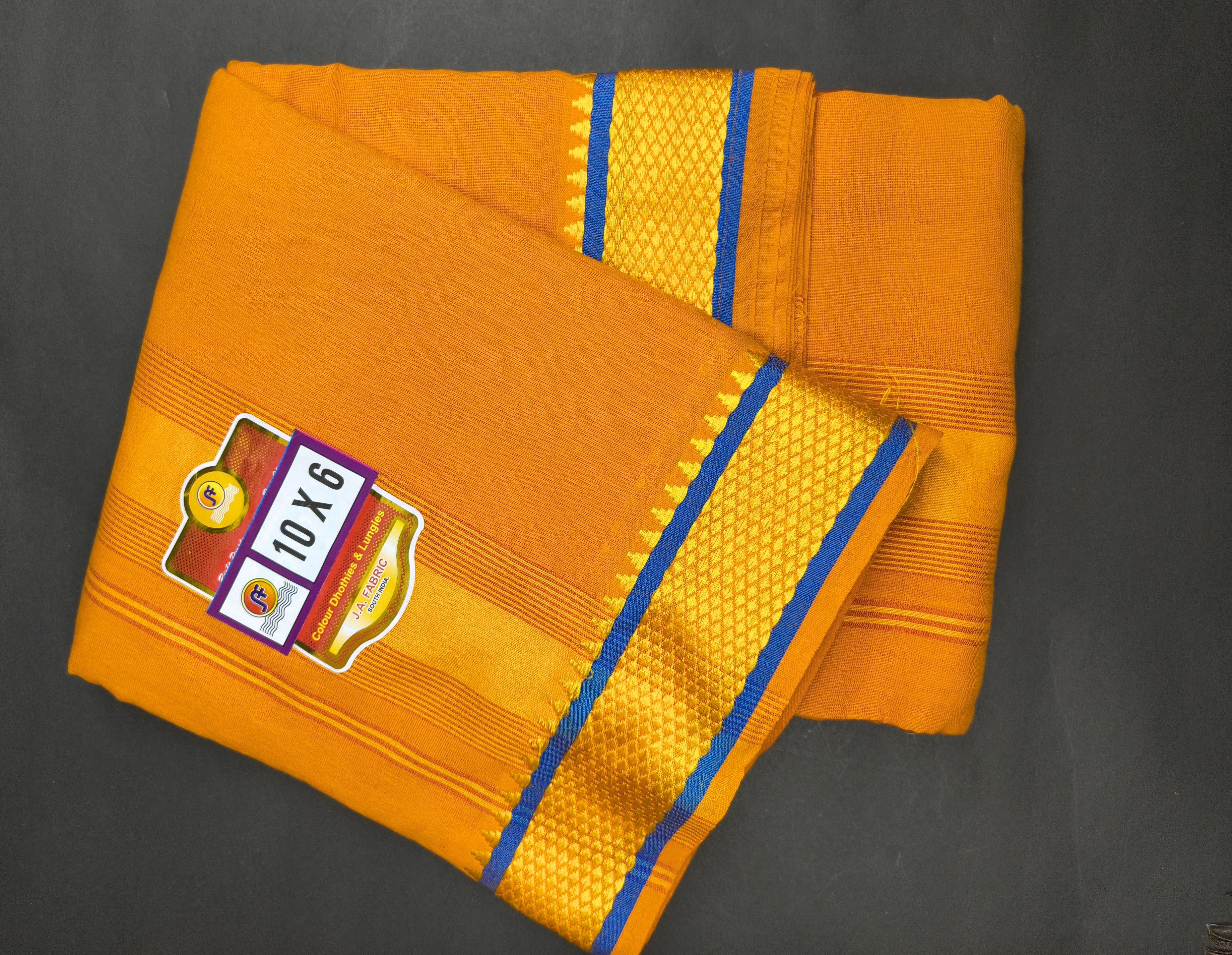 Golden Temple Border Cotton Puja Dhoti