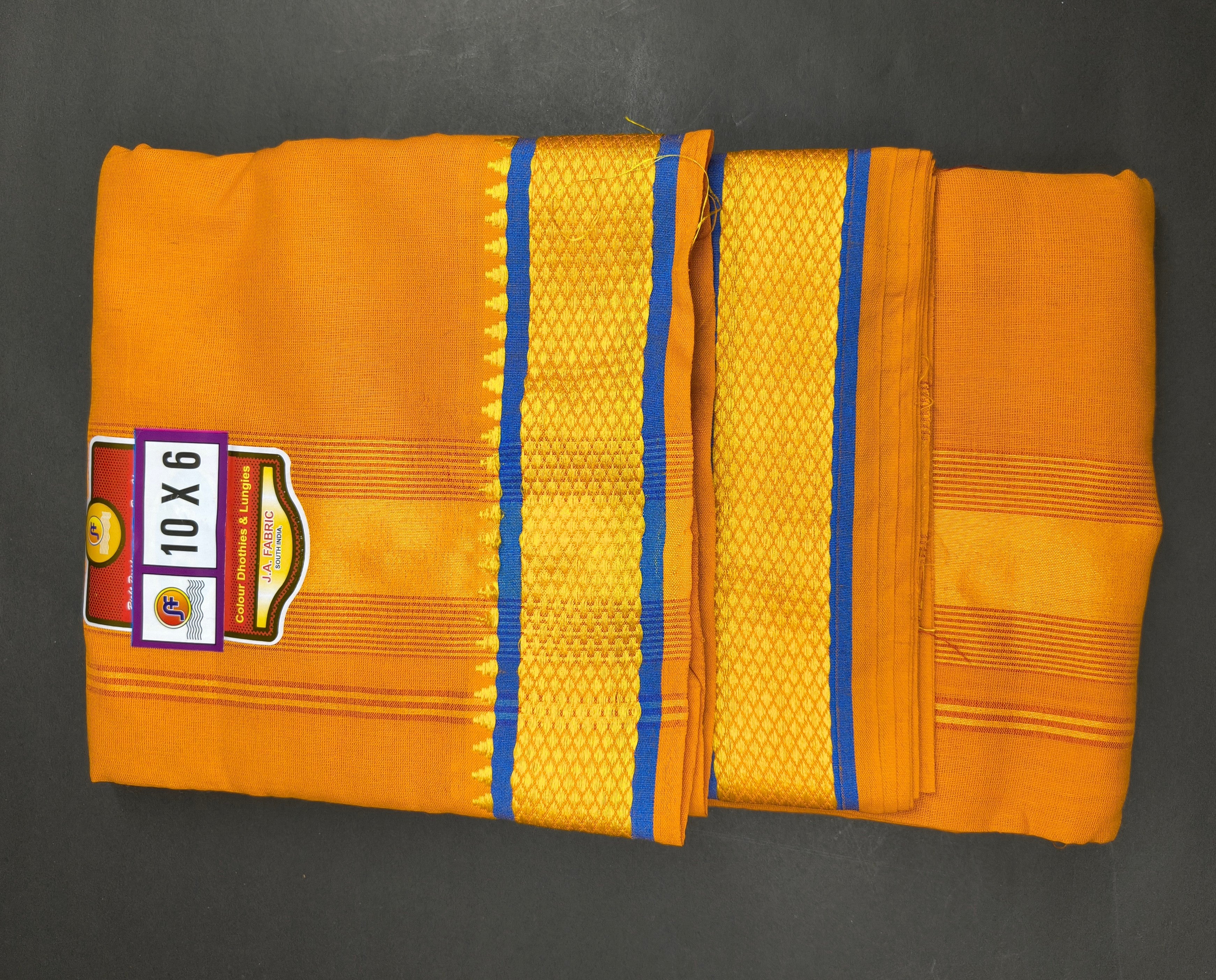 Golden Temple Border Cotton Puja Dhoti