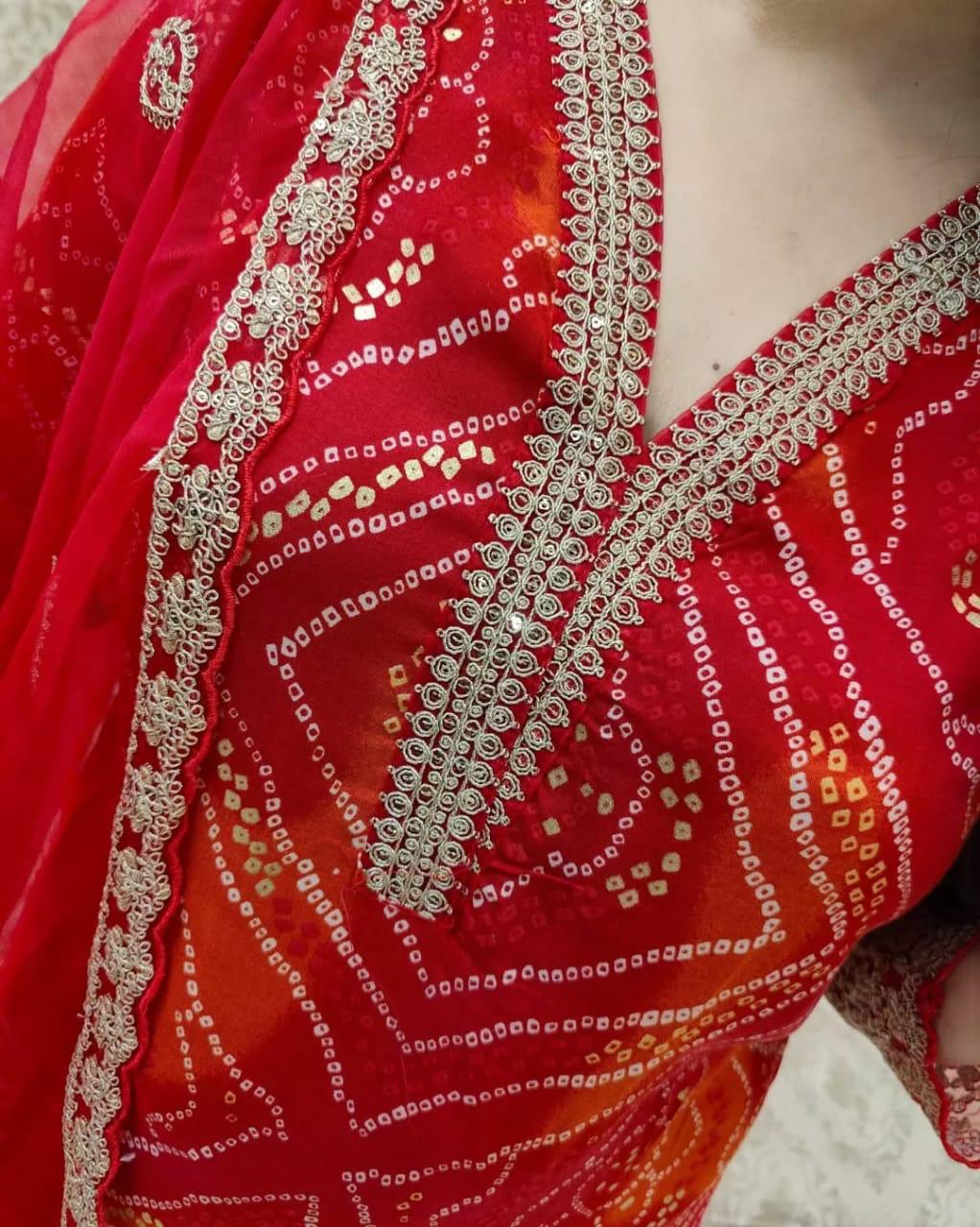 Festive Cotton Kurta Set with Zari Dupatta Elegance