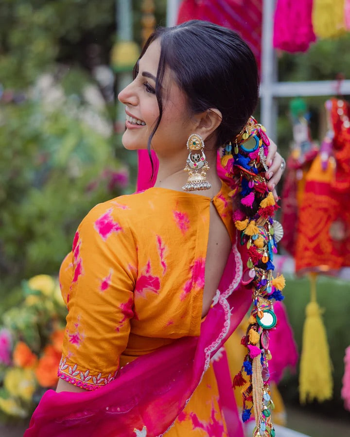 Premium Printed French Crepe Top Plazo Set With Embroidered Dupatta